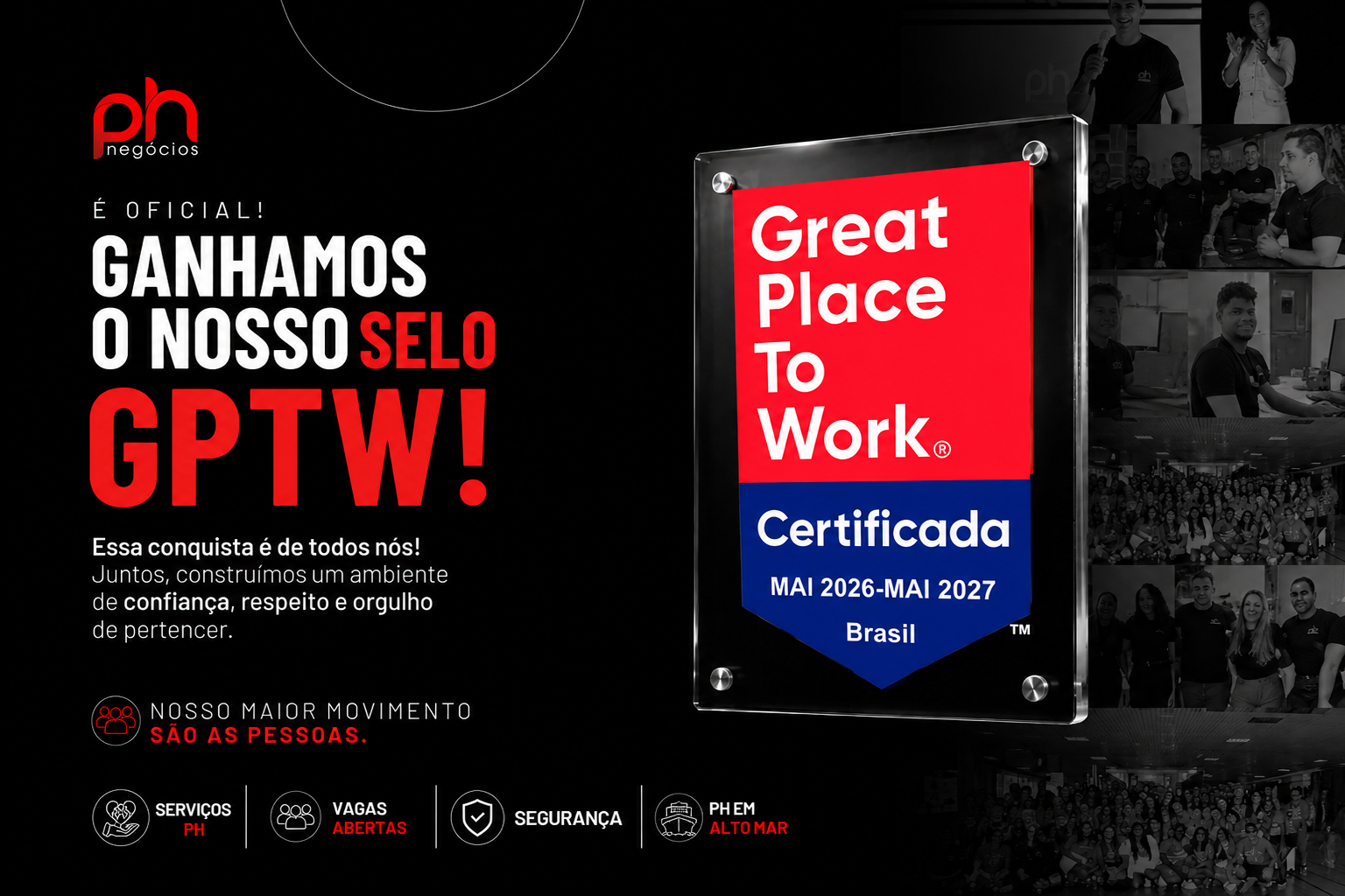 PH Negócios conquista selo GPTW pelo segundo ano consecutivo.